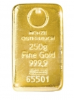 Zlatý slitek Münze Östereich 250 gramů